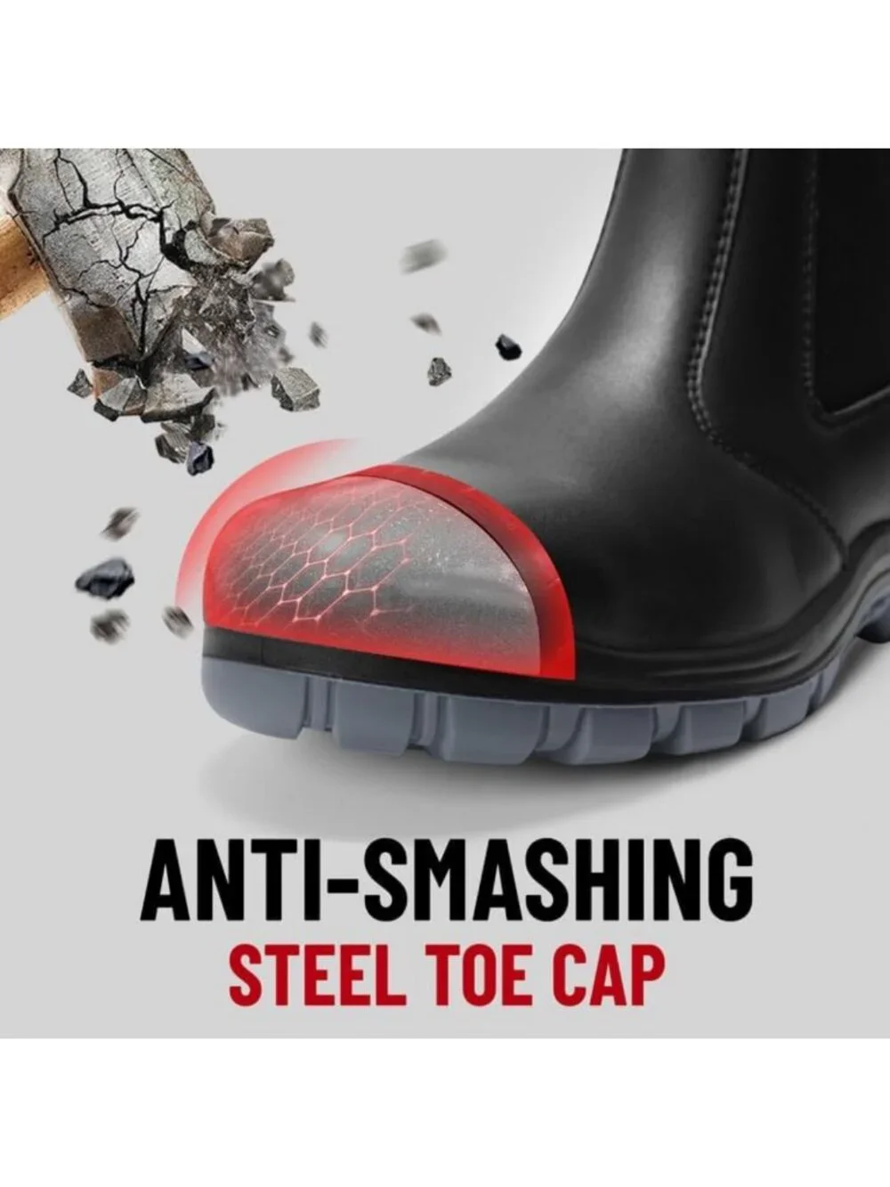 Waterproof Steel Toe Slip-On Work Boots for Men | Safety Shoes for Heavy Duty